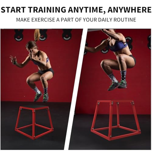 12/18/24/30 Inch Steel Plyometric Jumping Box, Anti-Slip Step Platform Jump Box for Strength and Conditioning Training, Exercise Jump Boxes for Home Gym