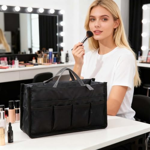 Travel Purse Organizer Insert for Handbags Bag Multifunctional Cosmetic Organizers for Women & Men(Black)