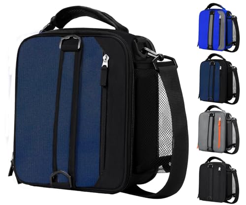 Lunch Box Insulated Lunch bag for Men Teen Kids Boys Adult Portable Stylish Small Lunchbox Special Design for Working Office school Picnic (Navy Blue 10L10L(Expandable with Shoulder Straps)) - color: Navy Blue 10L10L(Expandable with Shoulder Straps)