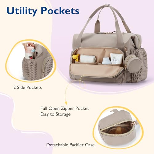 mommore Diaper Bag Tote, Large Capacity Travel Diaper bags, Hospital Bag for Labor Delivery, Baby Bag with Pacifier Case | Hospital Bag - color: Black