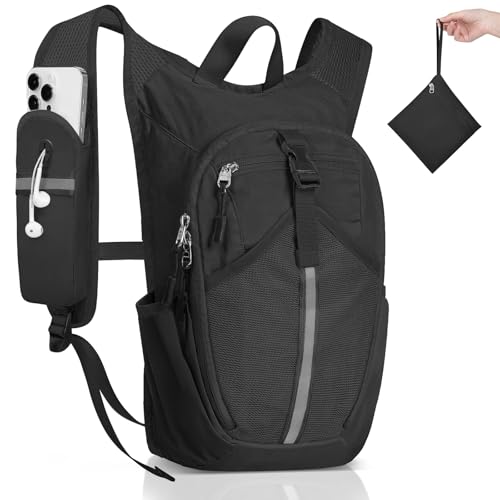 Small Hiking Backpack 15L- Lightweight Packable Foldable Backpack for Travel Camping Outdoor Commute, Compact Rucksack for Women Men(Black) - color: Black, size: 15L