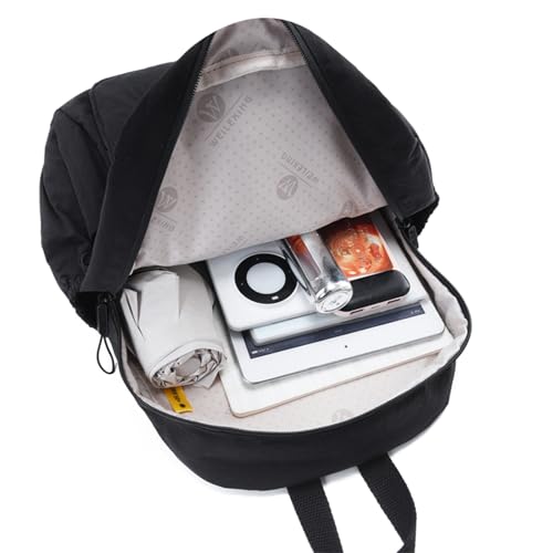 Small Nylon Backpack Mini Casual Daypack Lightweight Backpack for Women Travel Purse (Black) - color: Black