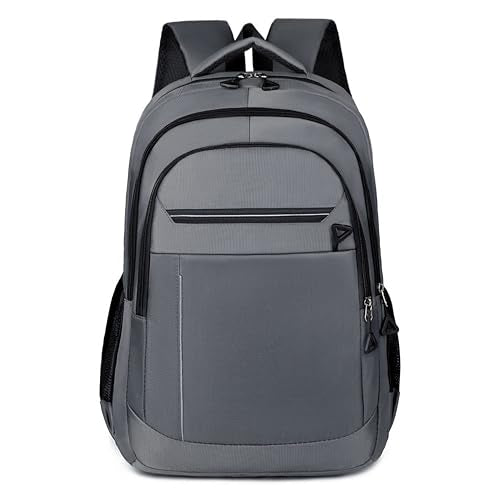 Large Capacity Travel Laptop Backpack, durable and lightweight, 4 compartments, waterproof front, breathable back (gray) - color: Gray
