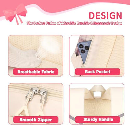 3Pcs Cute Backpack for Girls with Lunch Box & Pencil Case, Large Capacity Kids Bookbag for Elementary Middle School Students Waterproof Kawaii Preppy Aesthetic Plaid Backpack Age 4-16 - color: 3pcs Blue