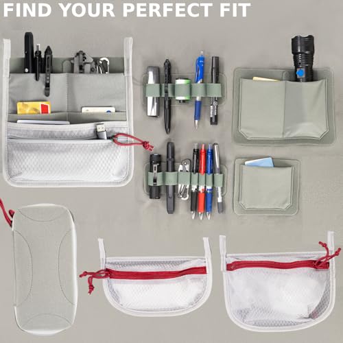 Multi Pocket Admin Organizer for Backpack, Hook and Loop Pouch Mesh Zipper Pouch, Tactical Backpack Organizer Insert for Men & Women, EDC Tool Kits for Outdoor Travel - Tactical Bag Accessories