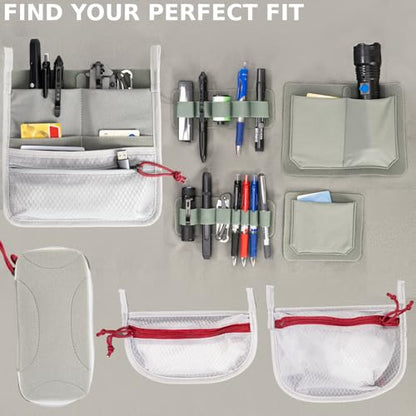 Multi Pocket Admin Organizer for Backpack, Hook and Loop Pouch Mesh Zipper Pouch, Tactical Backpack Organizer Insert for Men & Women, EDC Tool Kits for Outdoor Travel - Tactical Bag Accessories