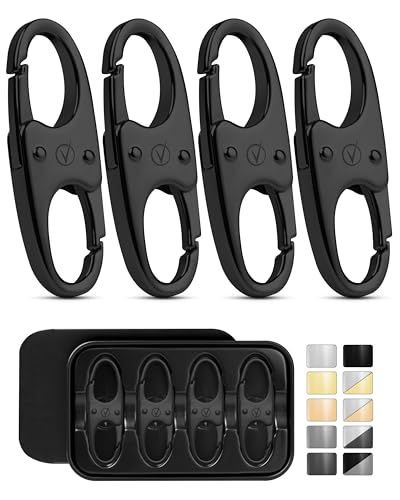 Vantamo Premium 4 Zipper Clips Anti Theft for Backpack, Luggage & Purse, Pull Replacement Zipper Locks, Purse Clip for Travel - color: Black Matte
