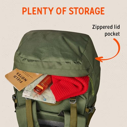 Kelty Asher Backpack, Daypack to Multi-Day Backpacking Capacity, Hiking, Lightweight Travel Pack, Internal Frame (55L Winter Moss) - color: Winter Moss/Dill, size: 55L