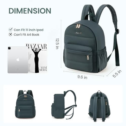 LOVEVOOK Mini Backpack Purse for Women, Small Puffer Lightweight Backpack, Casual Daily Daypack Purse for Women, back pack with Anti-theft Pocket for Travel-Teal - color: Teal