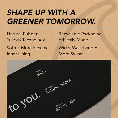 Sports Research Sweet Sweat Waist Trimmer 'Eco Series' - Made w/Yulex Technology · Eco Friendly · Neoprene Free - color: Eco Black, size: Large