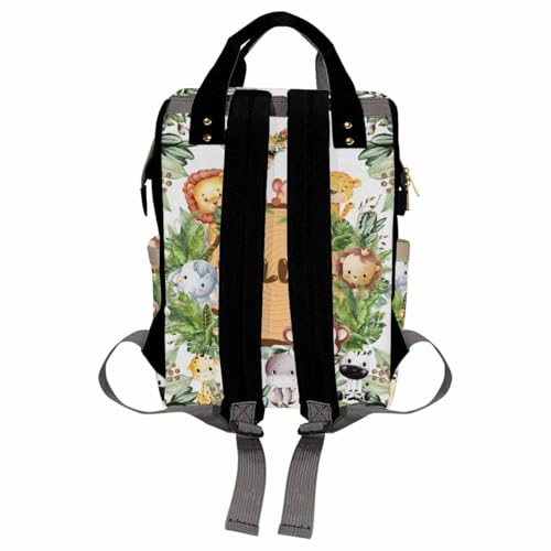 Customized Diaper Bag with Name, Flower Print Personalized School Bag, Monogram Nappy Backpack with Thermal Pockets for Adults Kids, Large Capacity Waterproof Diaper Bag, Travel Gifts - color: Color-2
