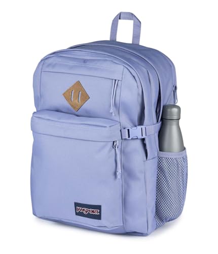 JanSport Main Campus FX Backpack - Travel or Work Bag w 15-Inch Laptop Pack with Leather Trim, Lavender Ash - color: Lavender Ash