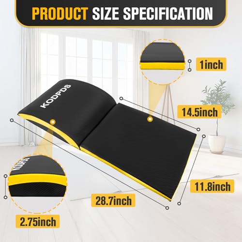 Ab Exercise Mat - Sit Up Pad - Ab Workout Pad for Sit Up, Core Training, Total Body Workout, Full Range of Motion Ab Workouts, Foldable Double Thick Situps Pad