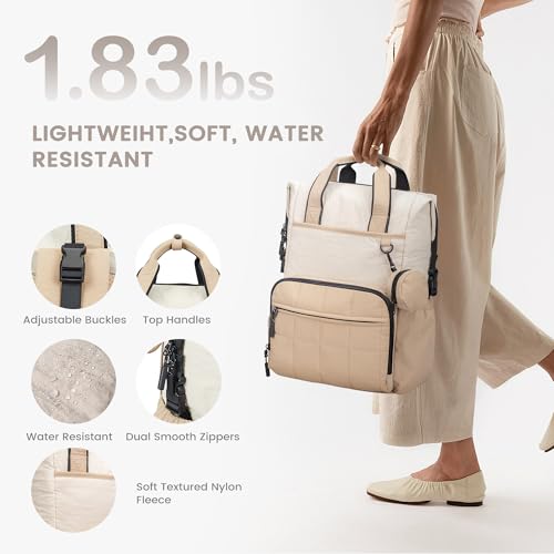 VONAL Diaper Bag Backpack, Lightweight Baby Diaper Bags, Travel Large Diaper Bag with Changing Station, Khiki Diaper Backpack for Boys Girls Newborn with Insulated Pockets, Stroller Straps - color: Khiki