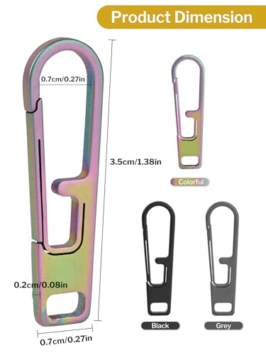 VIPERADE VAT1 Heavy Duty Titanium Zipper Pulls Replacement, Universal Zipper Pull Tab Repair Kit for Jackets, Coats, Suitcases, Luggage, Backpacks, Handbags and EDC Pouches - color: 2 Black 2 Grey, size: 1.38" × 0.27"