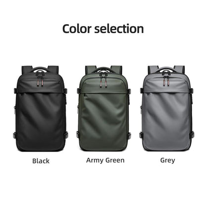 Men Travel Backpack vacuum compression Laptop Backpack Large Capacity Backpack 17 inch Extended Hiking Business backpack (grey) - color: Grey