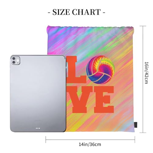 Love Volleyball Unisex Drawstring Backpack Bag Sport Gym Travel Swim Sackpack - color: Love Volleyball3