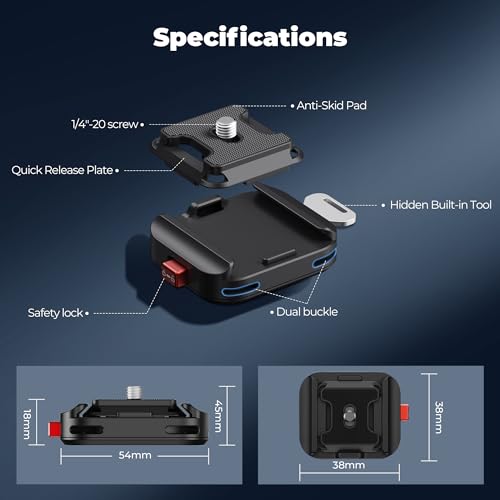 FREEWELL Camera Strap Quick Release Clamp, Compatible with DSLR, Mirrorless, and Digital Cameras, Supports Up to 10KG - style: Camera Strap Quick Release Clamp