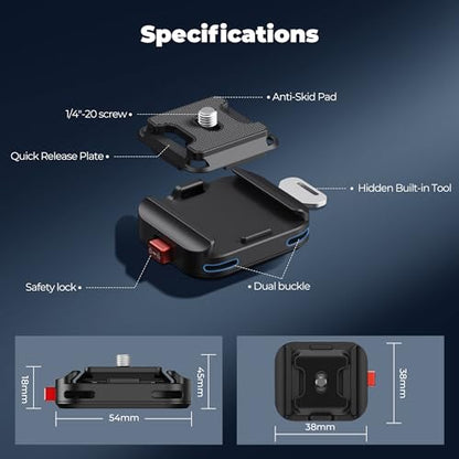 FREEWELL Camera Strap Quick Release Clamp, Compatible with DSLR, Mirrorless, and Digital Cameras, Supports Up to 10KG - style: Camera Strap Quick Release Clamp