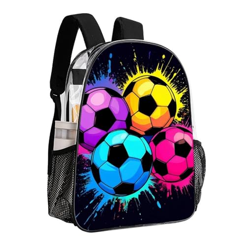 Daypack Backpack Polyester Multipurpose Anti-Theft Colorful Paint Splash Ink Soccer Ball Football Black Shoulder Bag Big Capacity Gym Outdoor Hiking Backpack With Smooth Zippers - color: Pattern 206