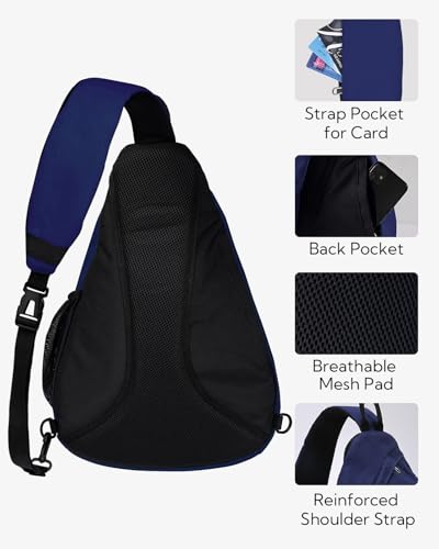 WATERFLY Sling Bag Sling Backpack Small Crossbody Shoulder Bag for Men Women Traveling Cycling Hiking Daypack - color: Blue
