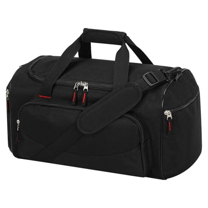 30L Gym Sport Duffle Bag - 17 inch Carry on Weekender Overnight Bag for Travel, Workout, Fitness (Black-30L) - color: Black