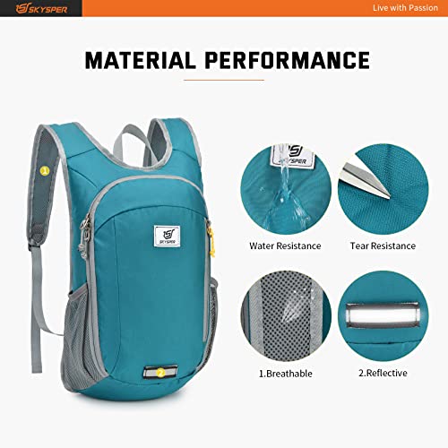 SKYSPER Small Daypack 10L Hiking Backpack Packable Lightweight Travel Day Pack for Women Men - color: Teal, size: 10l