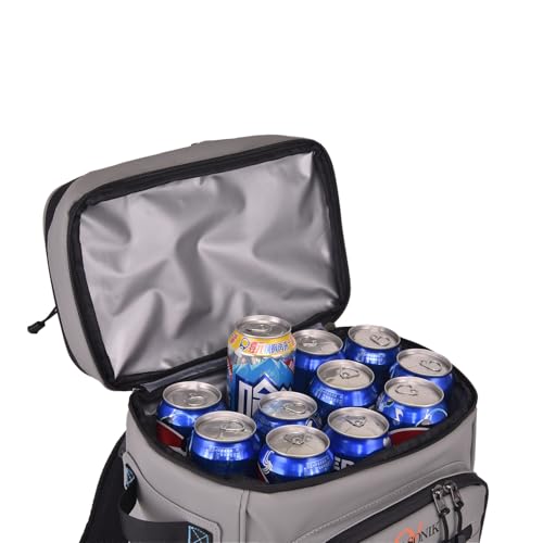 Alphasonik Cooler Backpack 40 Cans Insulated Backpack Cooler for Men & Women, 2 Leak Proof Compartments Coolers Bag for Beach Travel Picnic Hiking BBQ Fishing Outdoor Camping - color: White