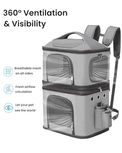 HOVONO Detachable Double Cat Backpack Carrier for 2 Pets