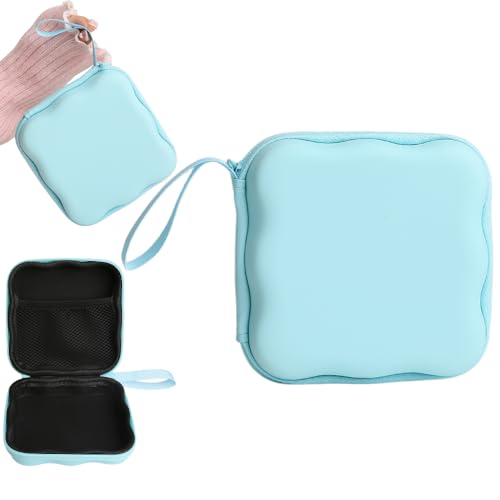 Charger Cover Storage Bag, Waves Design Charger Protector Travel Storage Case, Earphone Wire Saver Cable Cord Organizer Wireless Earphone Storage Box, Blue - color: Blue