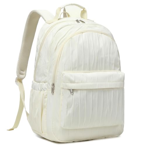 Meisohua School Backpack for Girls Large Capacity Bookbag for Kids Teens School Bags for Primary Middle School College Daypack with Anti Theft Back Pocket - color: Cloth Stripe Beige