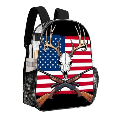 Rucksacks Lightweight Multipurpose Anti-Theft Hunting Deer Usa American Flag Black Shoulder Bag Large Capacity Business Computer Bag With Smooth Zippers - color: Pattern 208