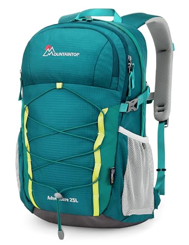 MOUNTAINTOP 25L Hiking Backpack,Lightweight Travel Backpack for Men Women Outdoor Backpacking, Camping - color: Blue&green, size: 25L