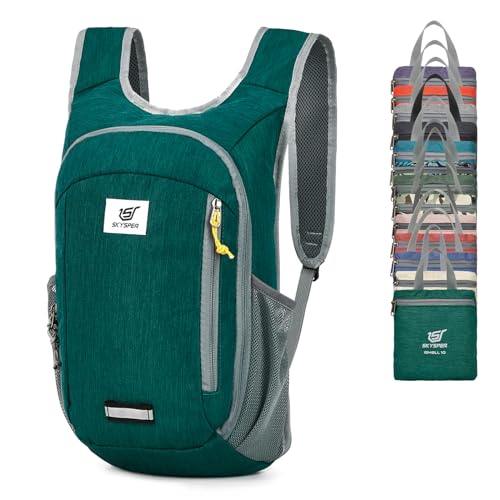 SKYSPER Small Daypack 10L Hiking Backpack Packable Lightweight Travel Day Pack for Women Men - color: Darkgreen, size: 10l