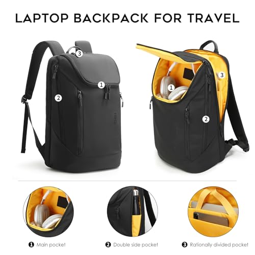 BANGE Commute backpack can hold 15.6 inch laptop,Flight approved carry on backpack for men and woman - color: Black
