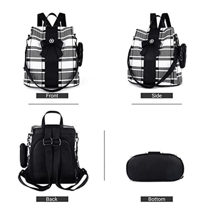 ZOCAI Backpack Purse for Women Fashion Backpack Purses PU Leather Daypacks Anti-Theft Shoulder Bag Satchel Purse - color: 7black/Black