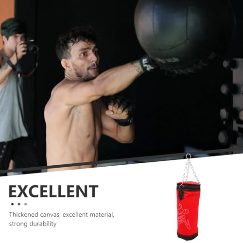 UPKOCH Heavy-Duty Thick Red Hanging Boxing Sandbag Empty Punching Bag for Karate Training and Fitness Exercise