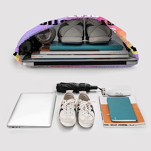 Drawstring Backpack Eat Sleep Gymnastics Repeat, Gym Waterproof String Bag, Outdoor Sports Drawstring Sackpack for Women - color: Eat Sleep Gymnastics Repeat