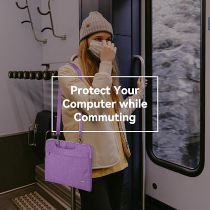 Voova Laptop Bag 15.6 Inch, Waterproof Computer Sleeve Carrying Case with Shoulder Straps & Handle Compatible with Macbook Air 15 M2/M3/M4, MacBook Pro 15/16, 15-16 Inch Hp Dell Lenovo Asus, Lavender - color: Lavender, size: 14-15.6In & 2019 New Macbook P