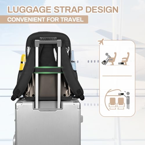 MUSEVOS Clear Backpack, Heavy Duty See Through Book Bag for Work, Security, Concerts, College Transparent PVC bookback Stadium Approved,Black(Semi-transparent) - color: Black