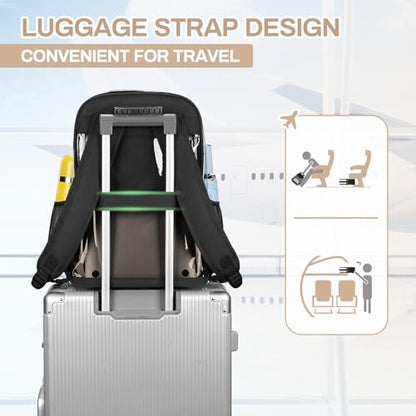 MUSEVOS Clear Backpack, Heavy Duty See Through Book Bag for Work, Security, Concerts, College Transparent PVC bookback Stadium Approved,Black(Semi-transparent) - color: Black