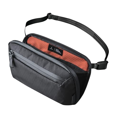 ALPAKA Elements Tech Case Mini - Compact Electronics Organizer, Small Cable Bag for Chargers and Earbuds, Phone Pouch, Travel Accessory Case, Crossbody Sling, Black X-Pac VX42