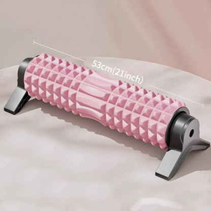 New Upgrade Bracket Foam Roller with Stand for Back Leg Pain, 21 Inch Firm Deep Tissue Muscle Massager for Sore Muscles (Pink) - color: Pink