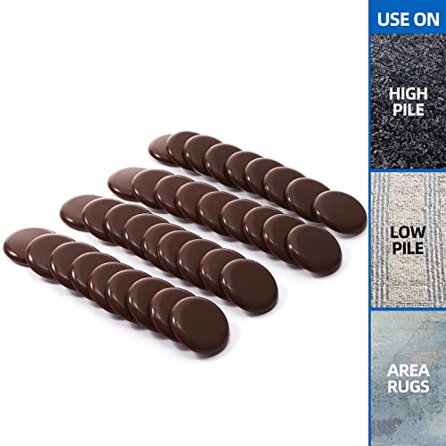 36pcs Self-Adhesive Furniture Sliders, 1-7/9" Furniture Moving Pads-Sticky Carpet Slider for Protect Carpeted Surface, Furniture Carrier- Easily Move Any Items (Brown) - size: 1 7/9 inch
