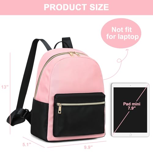 BTOOP Mini Backpack Women Girls Water-resistant Small Backpack Purse Shoulder Bag for Womens Adult Kids School Travel - color: Black-pink, size: Mini