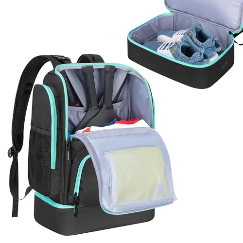 GOBUROS Pickleball Bags for Men Women, Pickleball Backpack for 4 Paddles with Shoe Compartment, Large Capacity Pickle Ball Equipment Bag, Black - color: Black