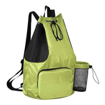 ODAWA Avocado Green Waterproof Gym Bag String Sport Bag for Soccer and Basketball, 12.6" x 8.2" x 18.5" - color: Avocado Green