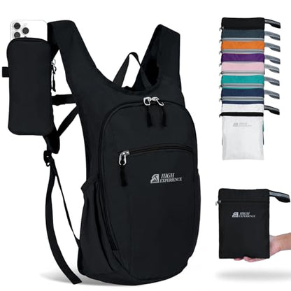 Hiking Backpack 10L/15L Small Daypack Lightweight Packable Travel Foldable Water Resistan for Women Men (Black, 15L) - color: Black, size: 15L