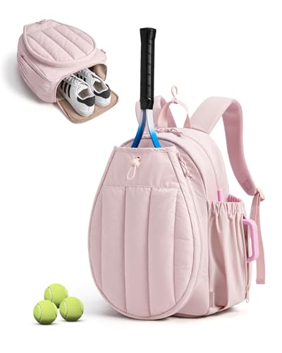 BAGSMART Tennis Gym Bag for Women, 3-in-1 Sports Duffle Sling Backpack | Fits 40oz Tumblers, 15.6" Laptop & Shoes, Converts to a Gym Duffle, Travel Sling, or Court Backpack for 2 Rackets/Paddles - color: F-Candy Pink, size: Tennis Backpack