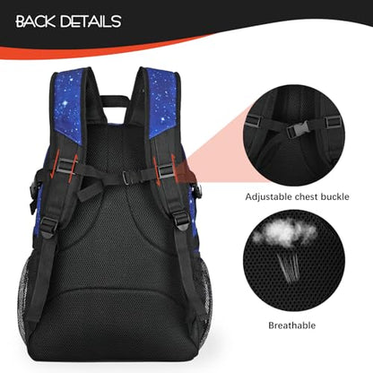 Goloni 40L Basketball Bag,Large Basketball Backpack with Ball Compartment & Shoe Compartment,Backpack for Soccer,Volleyball - color: Starry Sky Blue